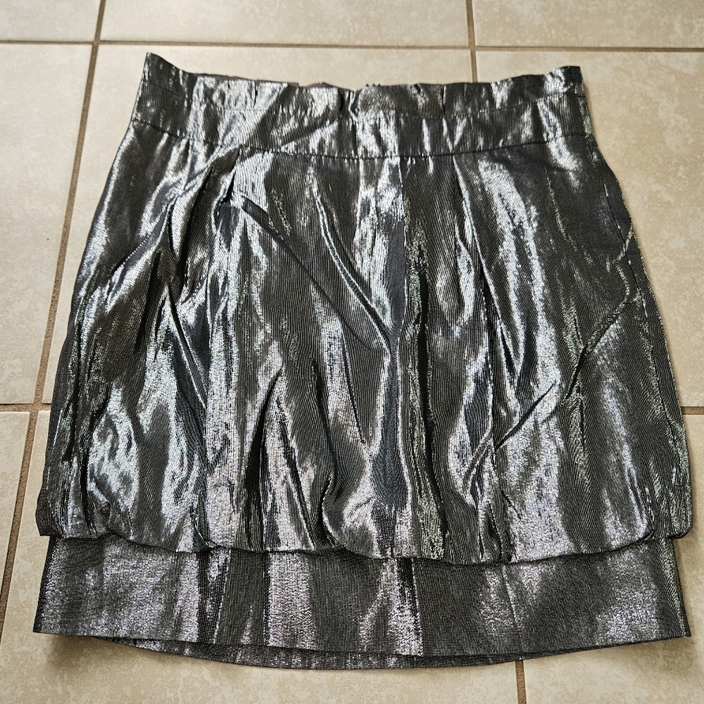 Metallic Silver Skirt